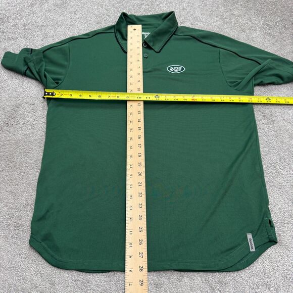 Reebok New York Jets NFL Polo Shirt Mens Small Green Short Sleeve Performance - Picture 10 of 13